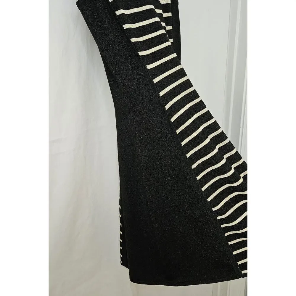 J.McLaughlin Emilie Dress Womens XS Sleeveless Knit Black/Gold Metallic Tank